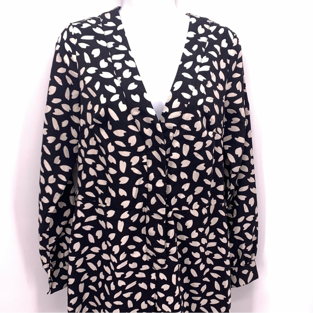 FRNCH Paris 'Mabel Jumpsuit black n cream neutral Pantsuit button up size Small - Picture 4 of 9